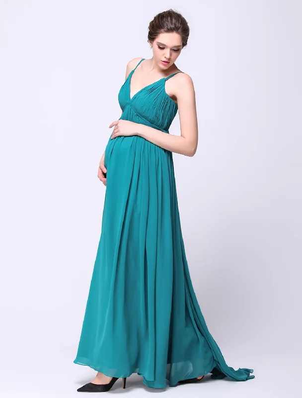 Bargain Blast A-Line Open Back Formal Evening Dress Spaghetti Strap Sleeveless Sweep / Brush Train Chiffon with Draping Bargain Blast A-Line Open Back Formal Evening Dress Spaghetti Strap Sleeveless Sweep / Brush Train Chiffon with Draping