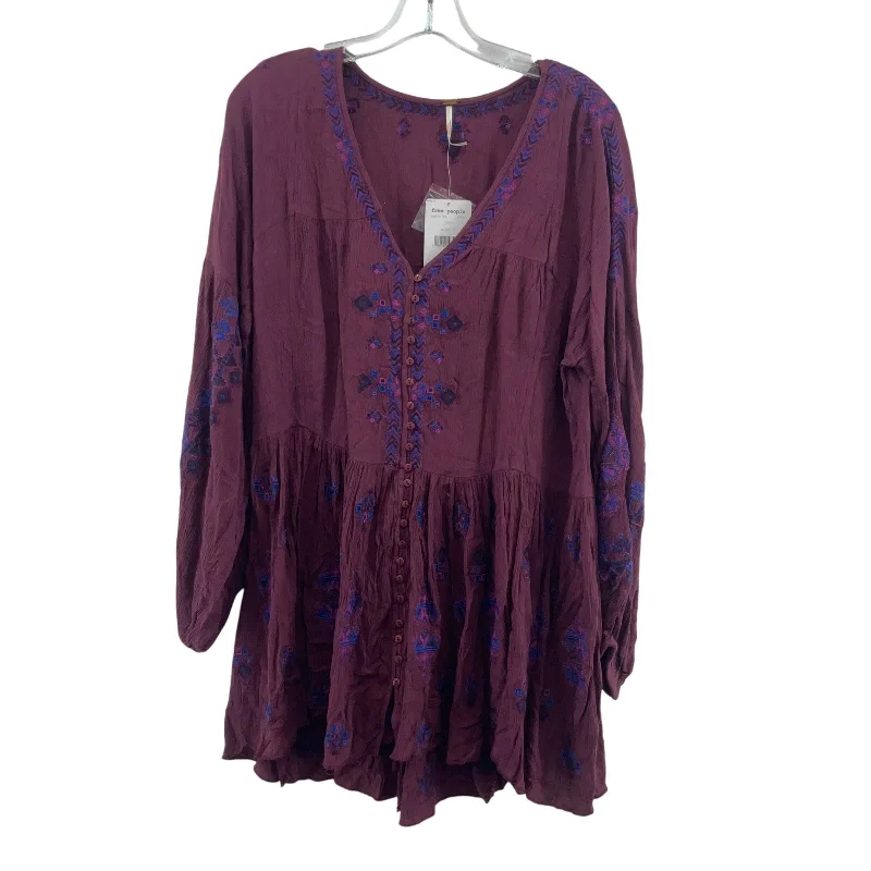 Limited Quantity Free People Purple/Red Embroidered Peasant Women's Shirt Dress S - Viscose, NWT