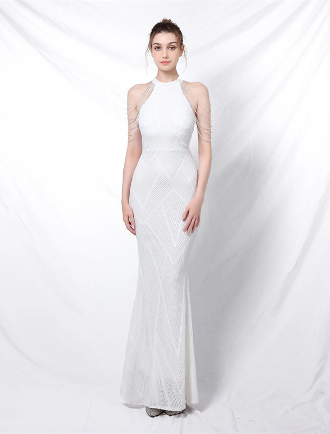 Today’s Deal Mermaid / Trumpet Prom Dresses Sparkle & Shine Dress Formal Floor Length Sleeveless Halter Sequined with Sequin Today’s Deal Mermaid / Trumpet Prom Dresses Sparkle & Shine Dress Formal Floor Length Sleeveless Halter Sequined with Sequin