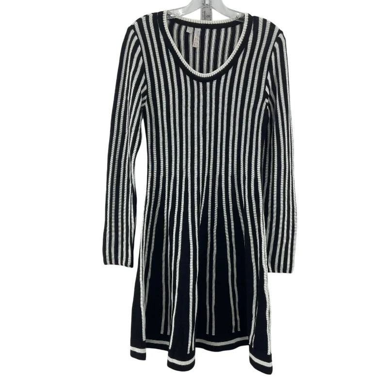 Markdowns Body Flirt Black & White Striped Long Sleeve Skater Dress XS Women Preowned Markdowns Body Flirt Black & White Striped Long Sleeve Skater Dress XS Women Preowned