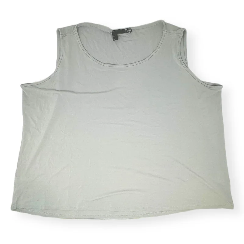 Deal of the Week 100% Grey Top Sleeveless Designer Eileen Fisher, Size 2x