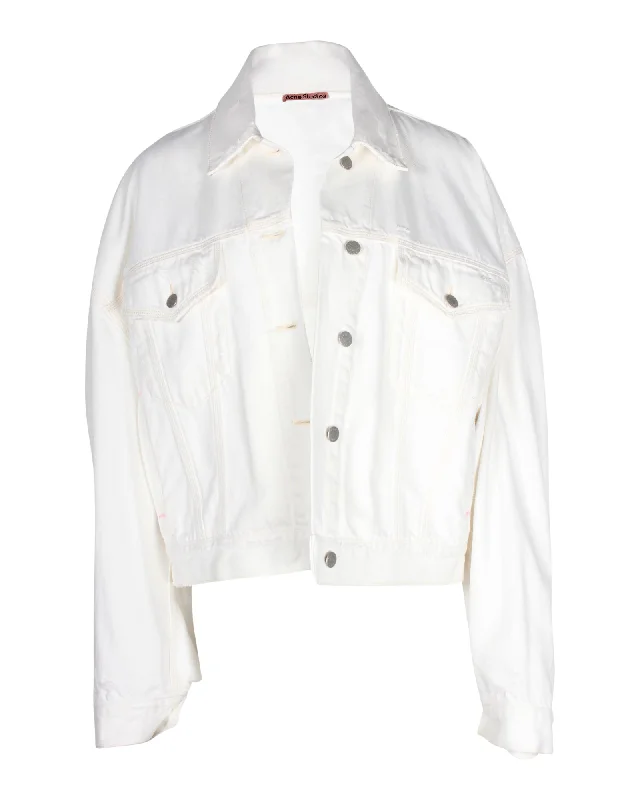 Sneak Peek Sale Acne Studios Denim Jacket in White Cotton