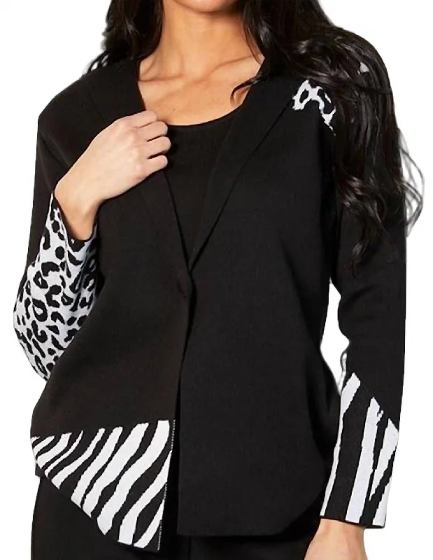 Reduced Prices Animal Print Blazer In Black/white