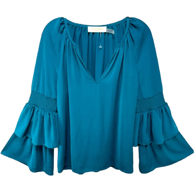 Today's Special Lali V-Neck Bell Sleeve Top Designer By Ramy Brook In Aqua, Size S