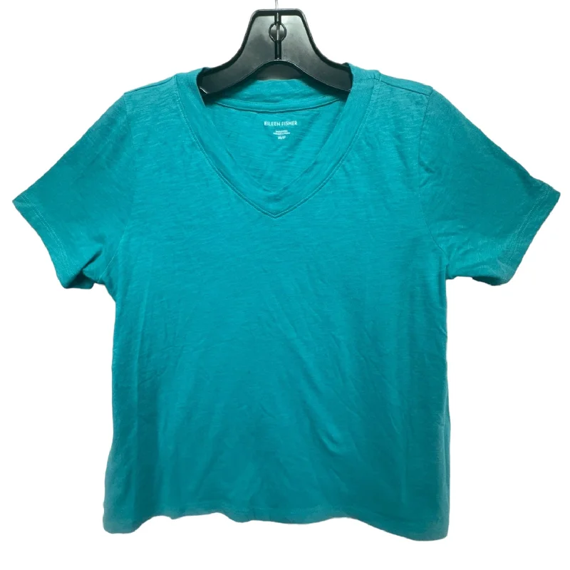Special Discount Aqua Top Short Sleeve Designer Eileen Fisher, Size Xs