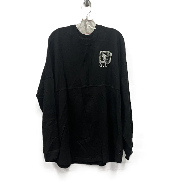 Major Savings Athletic Top Long Sleeve Crewneck By Disney Store In Black, Size: 1x