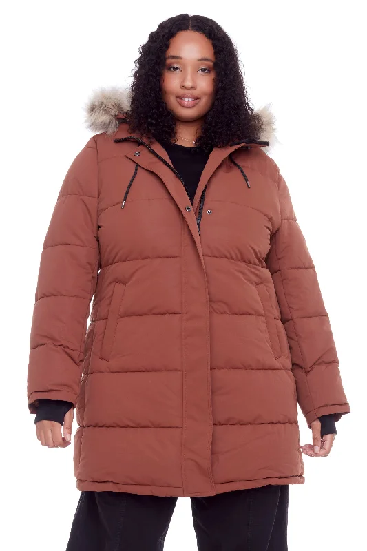 Crazy Deals AULAVIK PLUS | WOMEN'S VEGAN DOWN (RECYCLED) MID-LENGTH HOODED PARKA COAT (PLUS SIZE)