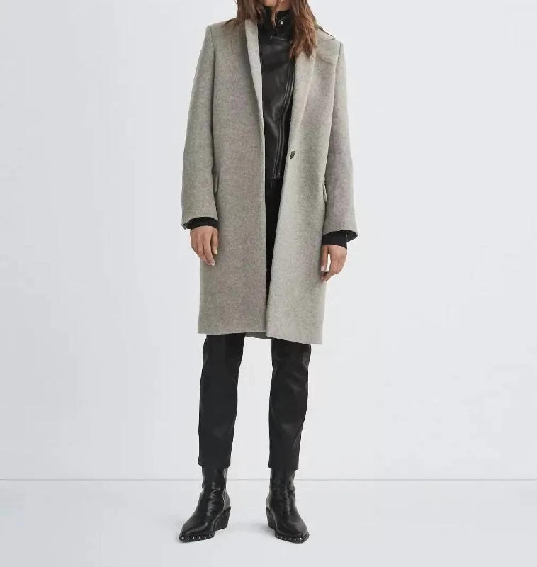 Deep Discounts Ava Coat In Heather Grey