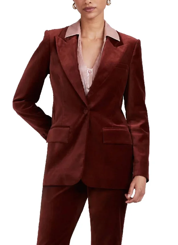 Savings Alert Balton Single Breasted Blazer In Mahogany