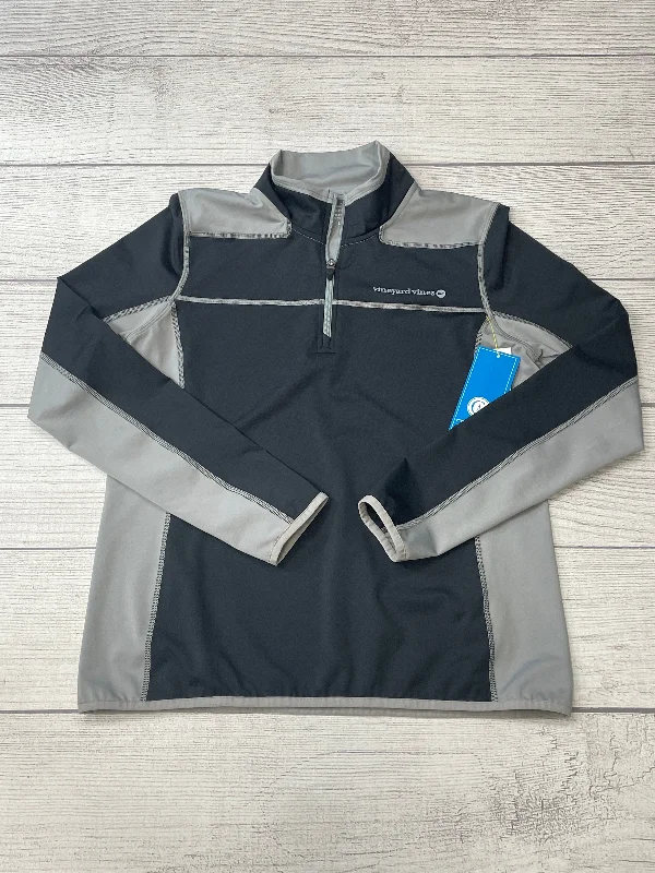 Price Break Black Athletic Top Long Sleeve Collar Vineyard Vines, Size L