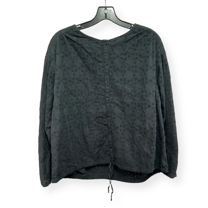 Midnight Sale Stars Align Eyelet Top By Free People In Black, Size L
