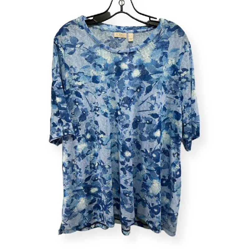 Blowout Deals Blue Top Short Sleeve Logo, Size Xl