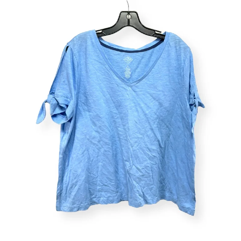 Discount Mania Blue Top Short Sleeve St Johns Bay, Size Xl