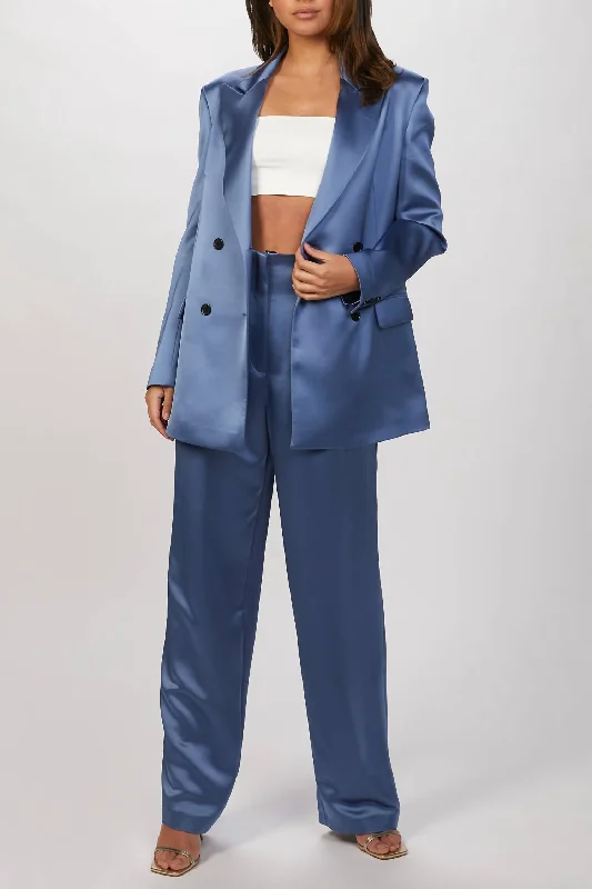 Limited Availability Bonnie Satin Jacket In Blue