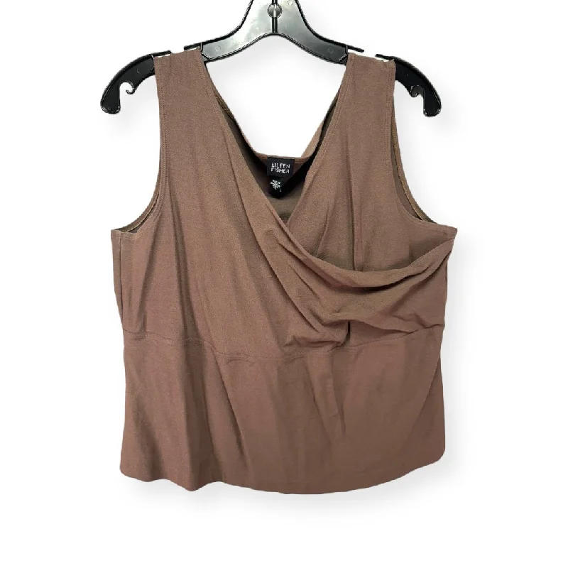 Price Drop Brown Top Sleeveless Eileen Fisher, Size Xl