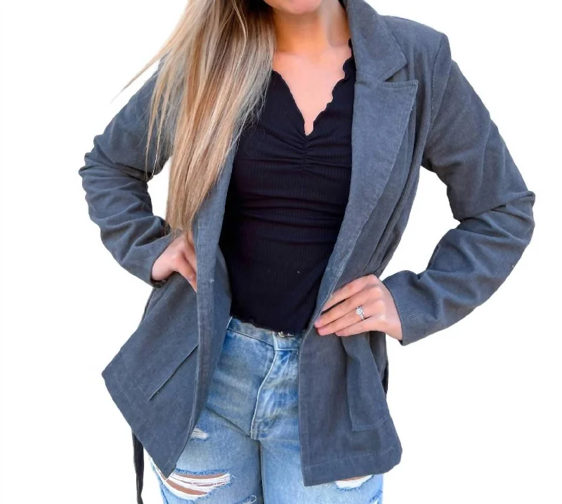Price Cut Callie Corduroy Blazer In Black