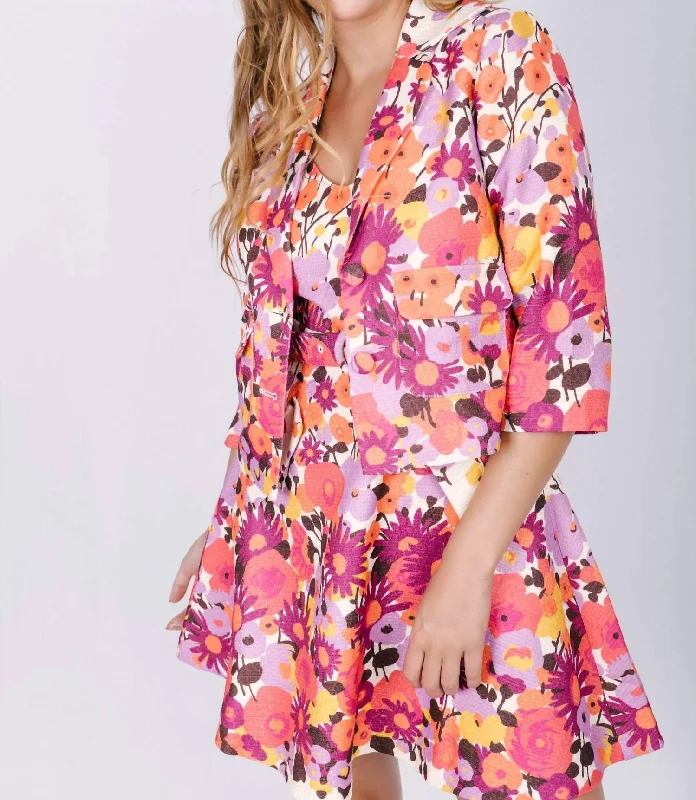 Midnight Madness Caroline Blazer In Vintage Flowers