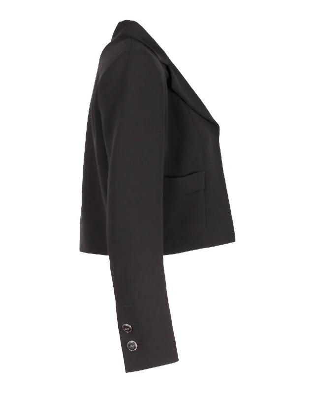 Today Only Chanel Cropped Open-Front Blazer in Black Silk