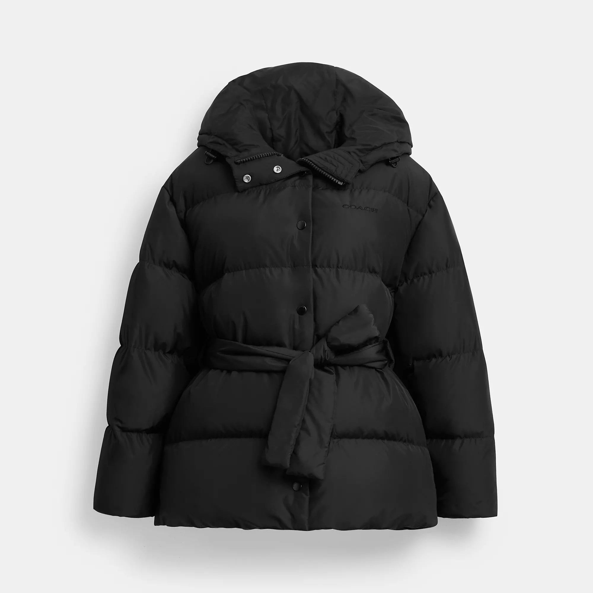 Limited Time Offer Coach Outlet Short Puffer With Belt In Recycled Polyester