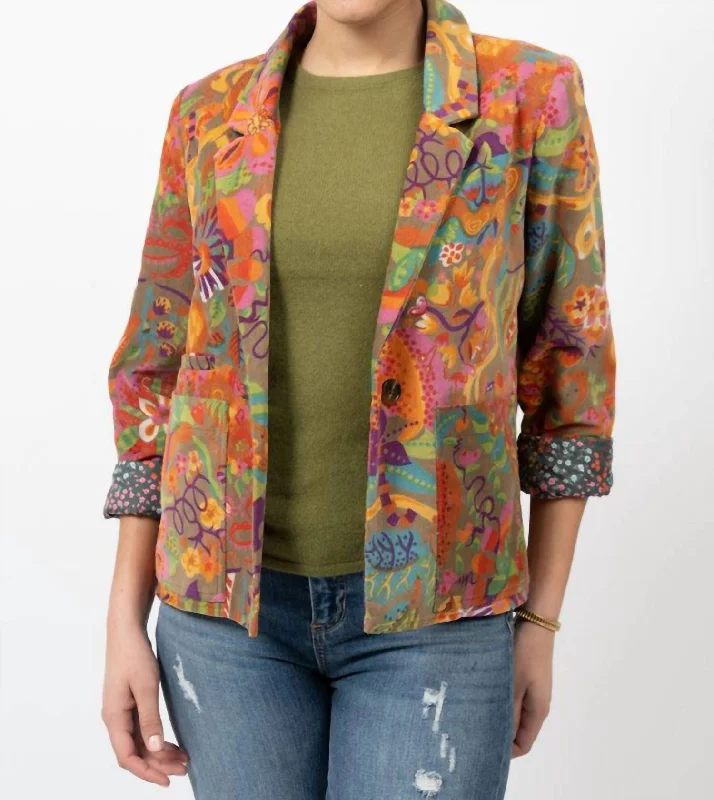 New Deals Corduroy Print Jacket In Multi