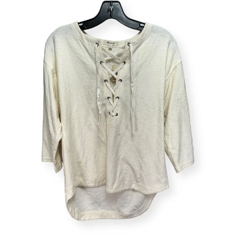 Now or Never Cream Top Long Sleeve Madewell, Size S