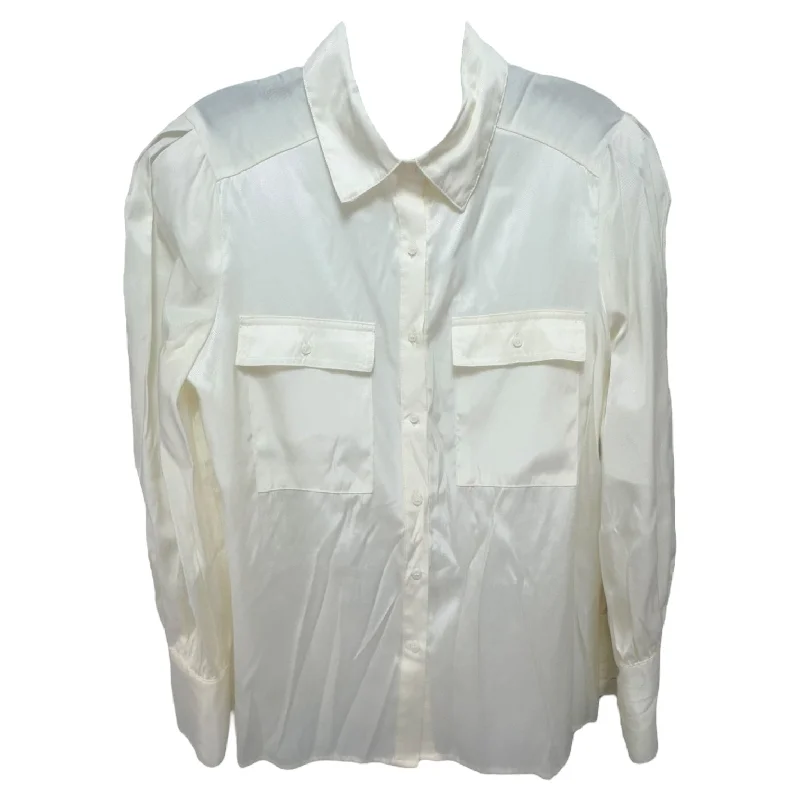 Special Savings Cream Long Sleeve Blouse Zara, Size XS