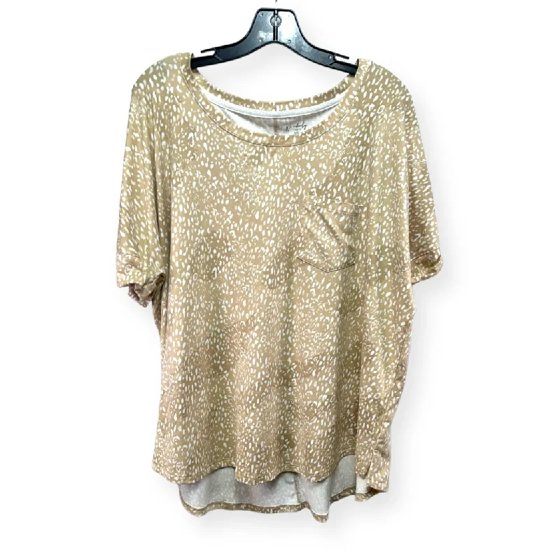 Crazy Savings Cream Top Short Sleeve Wonderly, Size 1x