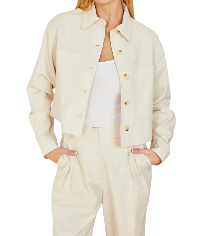 Don't Wait Crop Jacket In Creme