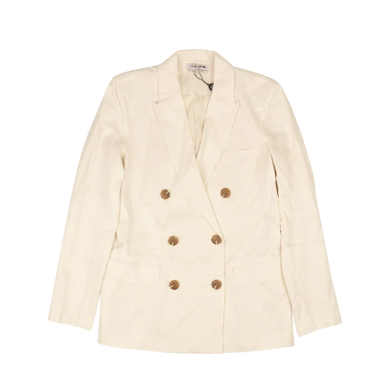 Price Meltdown Eggshell White Double-Breasted Blazer