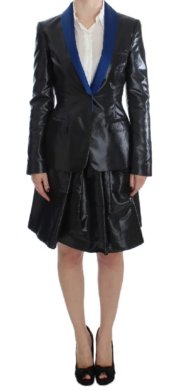 Big Savings Exte  blue Two Piece Suit Skirt & Women's Blazer