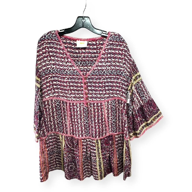 Major Savings Floral Print Top 2pc 3/4 Sleeve Maeve, Size M
