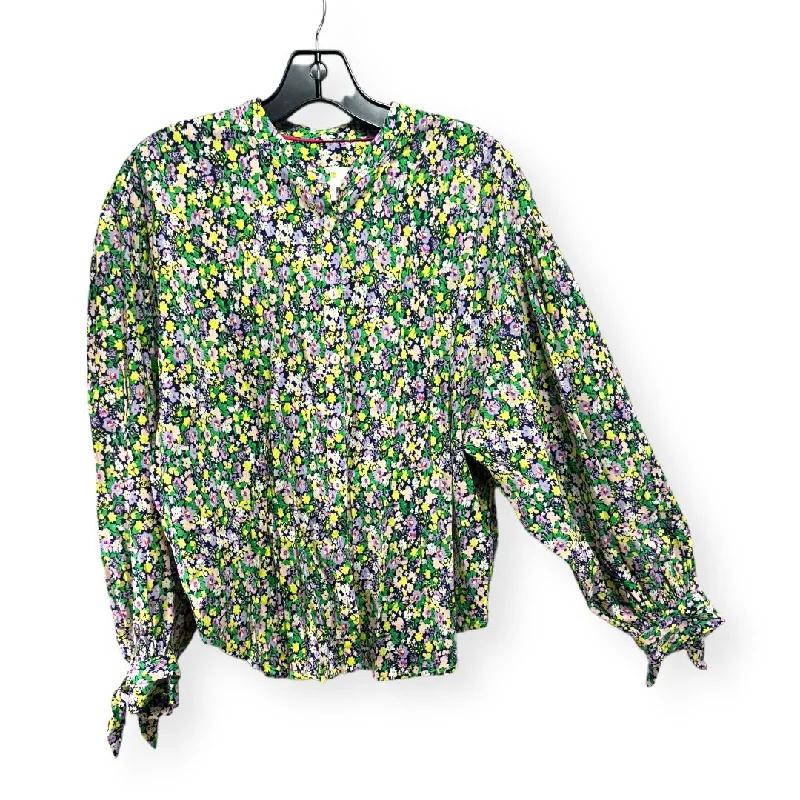 New Deals Floral Print Top Long Sleeve Maeve, Size S