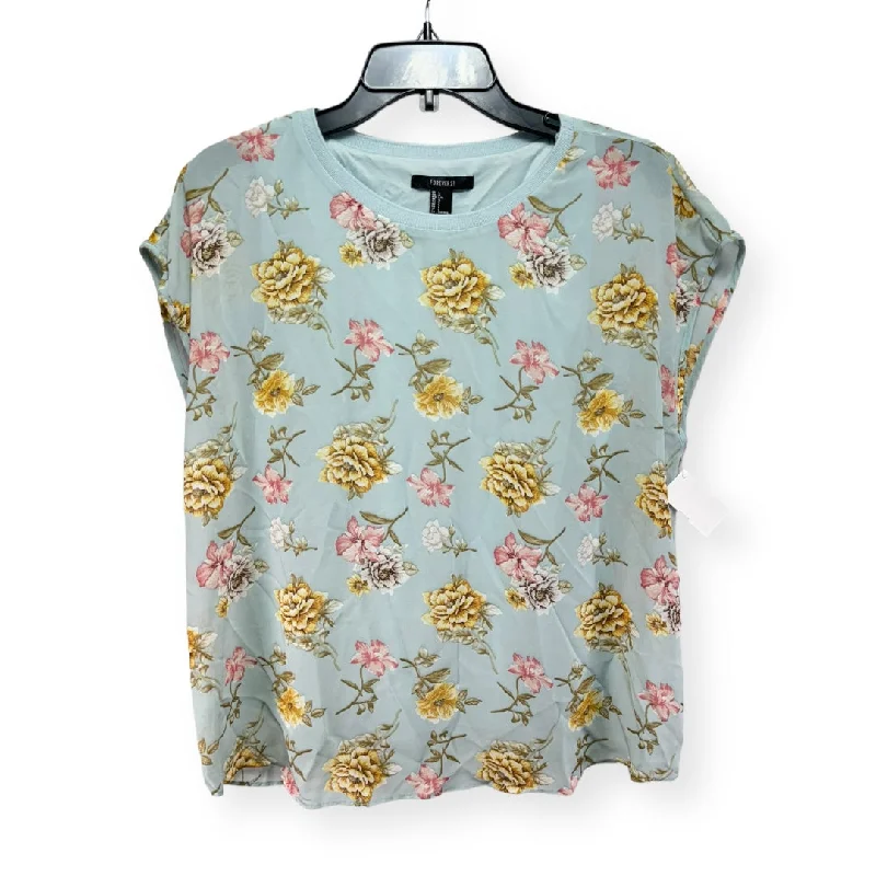 Big Savings Floral Print Top Short Sleeve Forever 21, Size L
