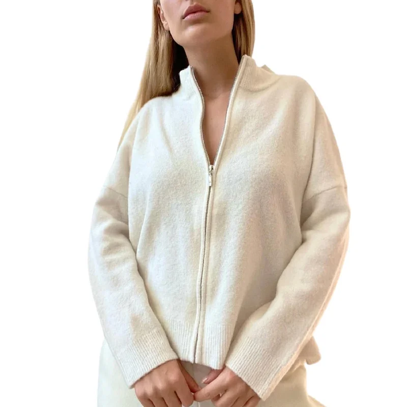 Can't Miss Flores Cropped Bomber Jacket In Snow