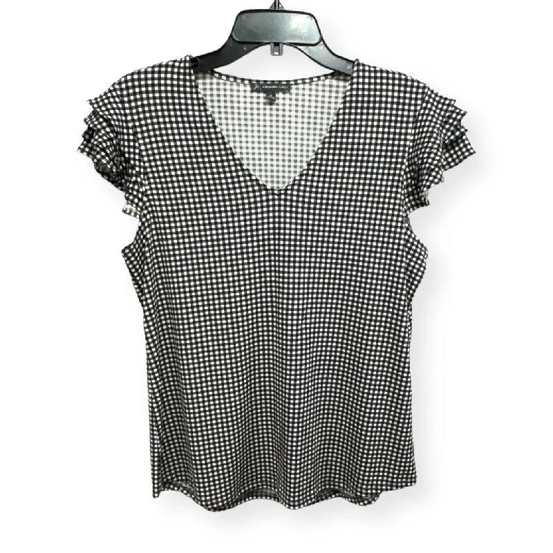 Limited Availability Gingham Print Top Short Sleeve Fever, Size M