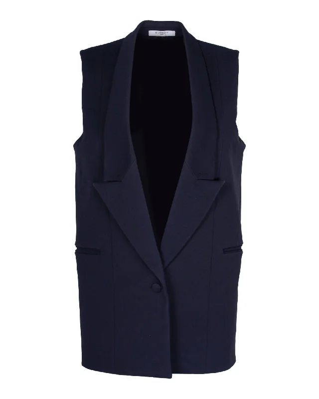 Limited Time Discount Givenchy Sleeveless Blazer Vest in Navy Blue Cotton