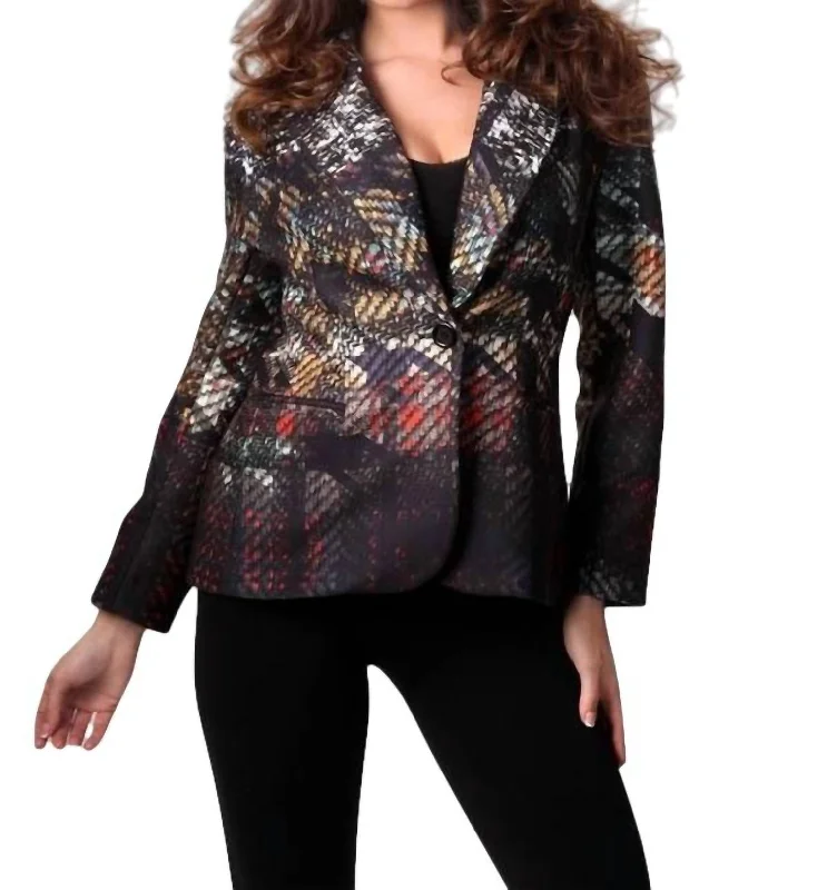 Price Meltdown Graphic Blazer In Blackmulti