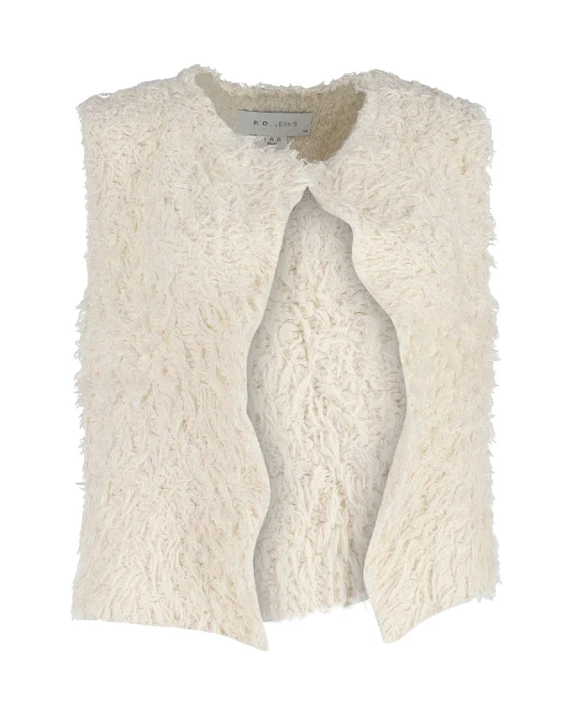 Epic Deals Iro Bellay Fuzzy Vest in Cream Cotton