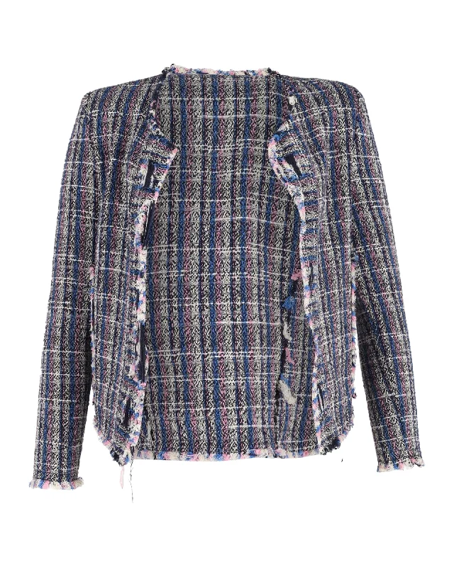 Savings Bonanza IRO Open Front Jacket in Multicolor Wool