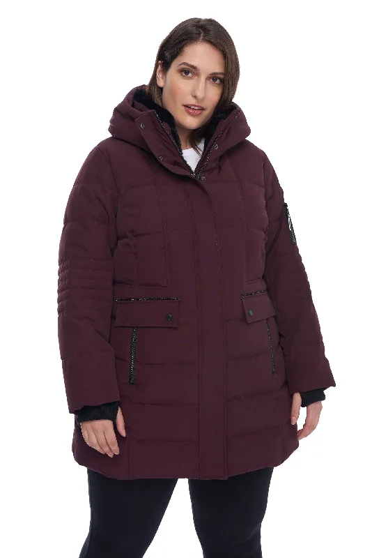 Customer Appreciation Sale KOOTNEY PLUS | WOMEN'S VEGAN DOWN (RECYCLED) MID-LENGTH PARKA (PLUS SIZE)