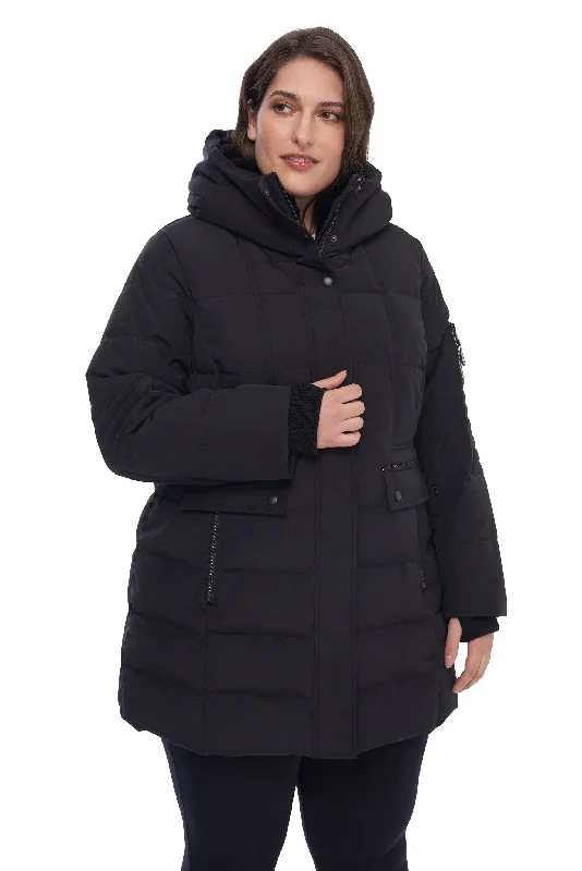 Amazing Deals KOOTNEY PLUS | WOMEN'S VEGAN DOWN (RECYCLED) MID-LENGTH PARKA (PLUS SIZE)