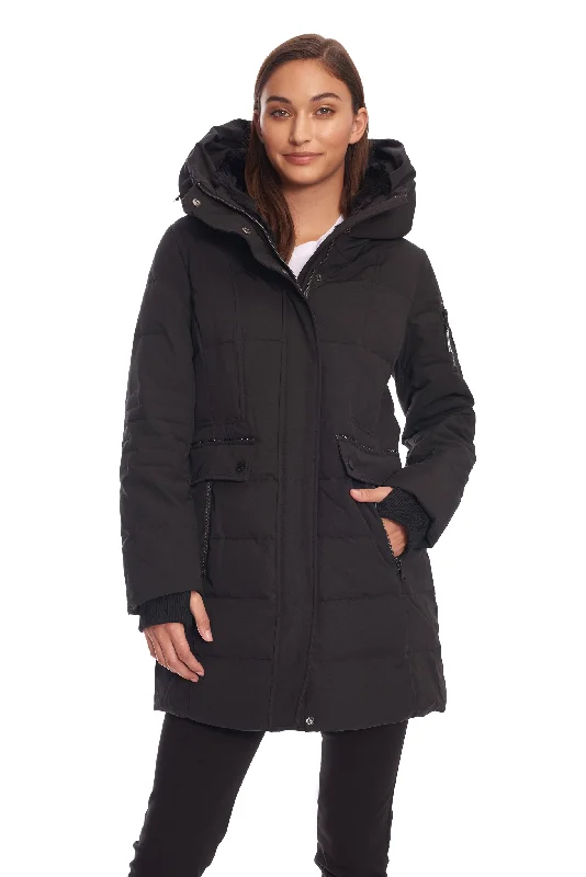 Year-End Sale KOOTNEY | WOMEN'S VEGAN DOWN (RECYCLED) MID-LENGTH PARKA