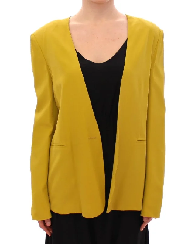 Great Bargains Lamberto Petri Mustard  Silk Blazer Women's Jacket