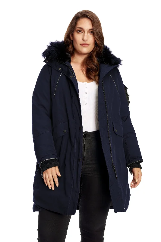Seasonal Sale LAURENTIAN PLUS | WOMEN'S VEGAN DOWN (RECYCLED) LONG PARKA (PLUS SIZE)