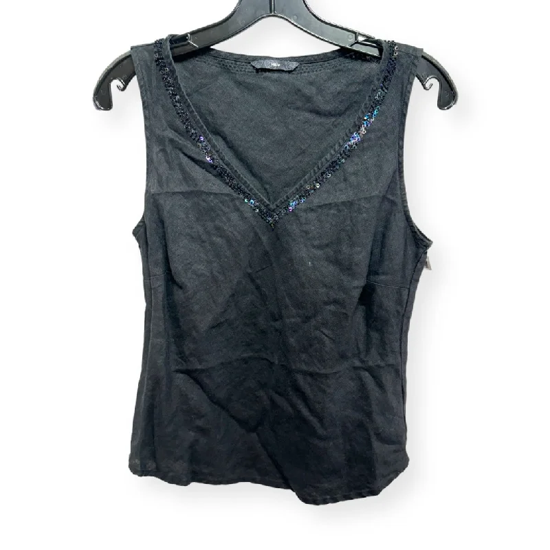 Hurry In Linen Black Tank Top H&m, Size M
