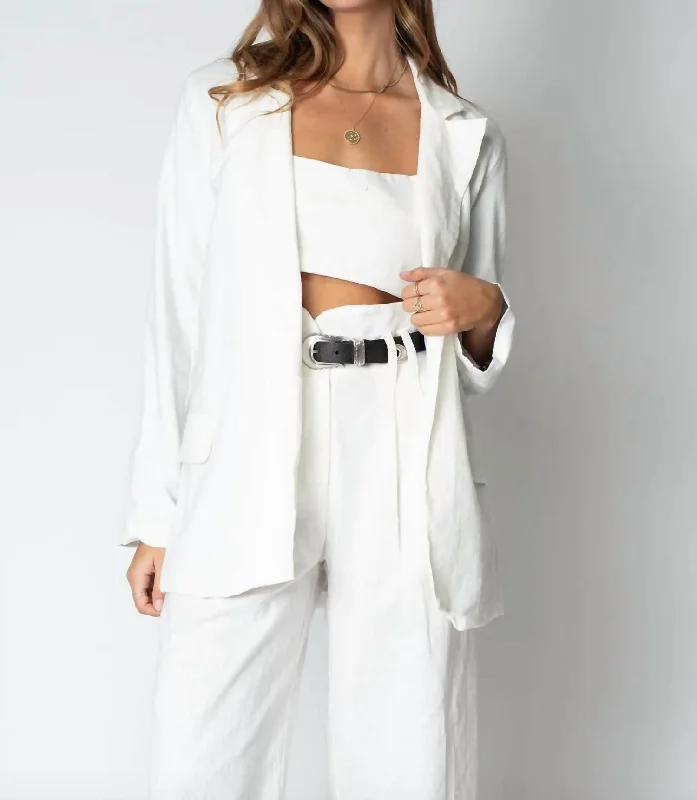 Bargain Prices Linen Blazer In White