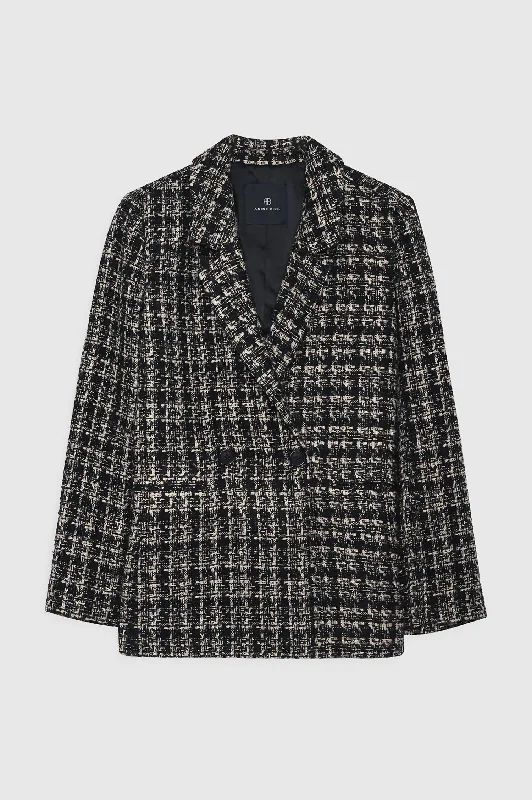 Limited Stock Madeleine Blazer In Tan And Black Tweed