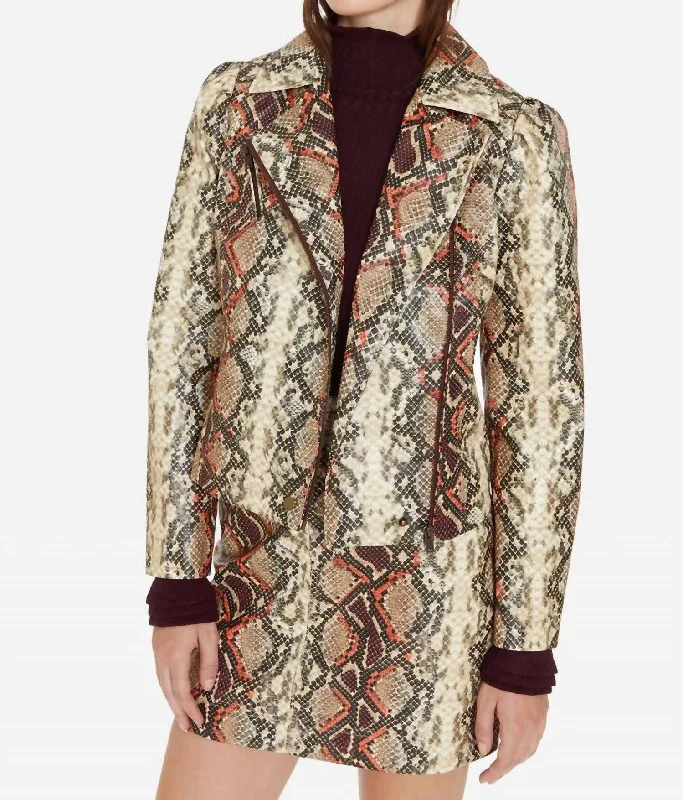 Weekend Deal Maeve Moto Jacket In Snakeskin