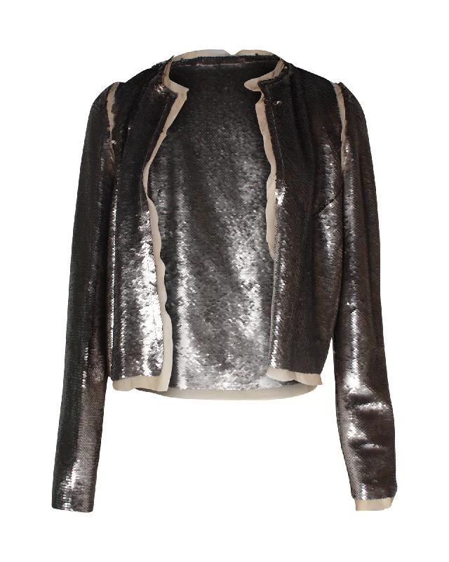 Amazing Deals Maison Margiela Shimmering Evening Jacket in Silver Sequins