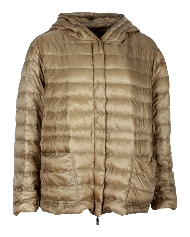 Special Discount Moncler Hooded Padded Down Jacket in Olive Nylon Canvas